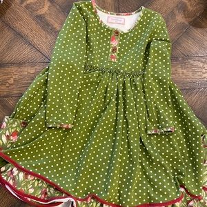 SweetHoney green long sleeve dot dress